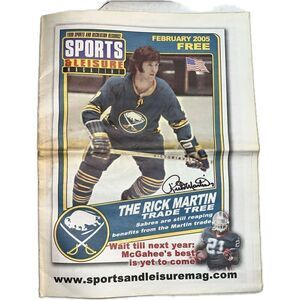 Rick Martin Buffalo Sabres‎ Autographed Newspaper Sports & Leisure Magazine NHL